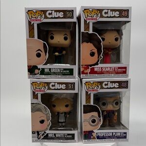 Funko Pop! Clue Retro Toys Figures Set - Multicolor